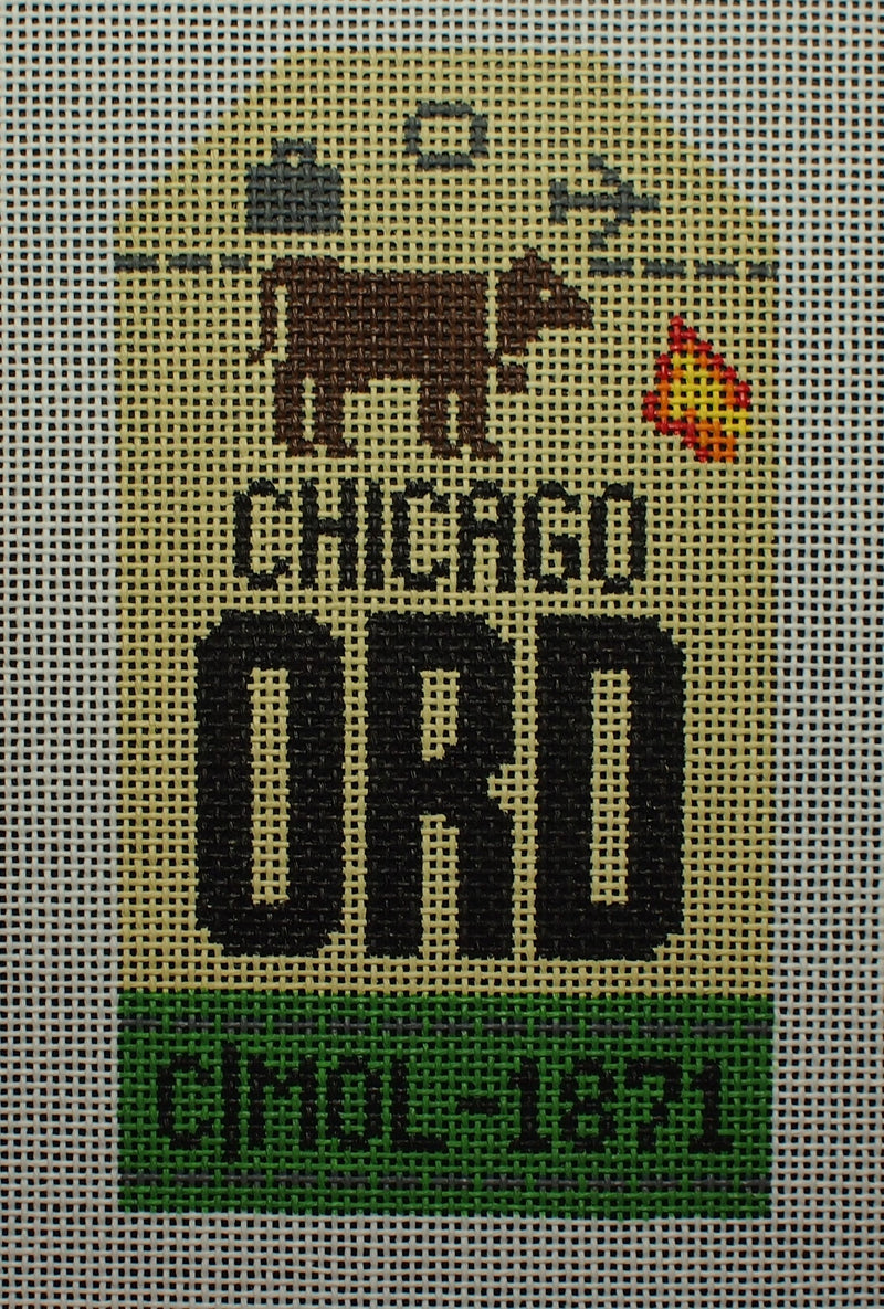 "Chicago (O'Hare) Retro Travel Tag Canvas"