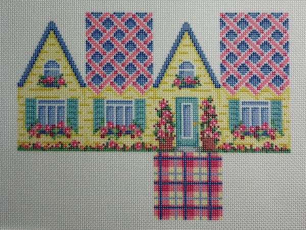 Yellow Scallop Roof Summer Cottage Canvas