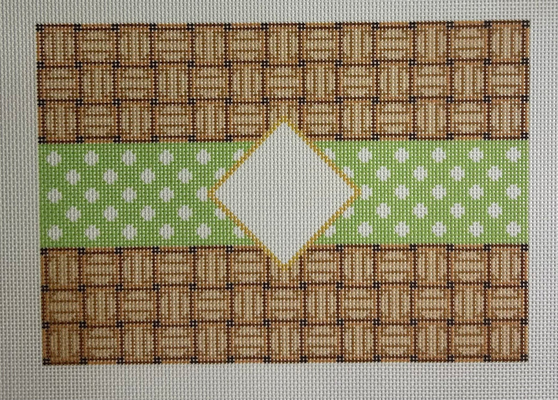 Wicker Polka Dot Clutch Canvas