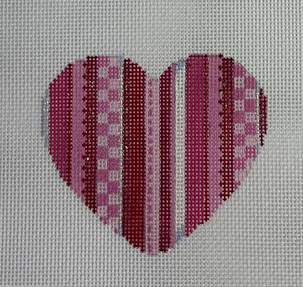 Multi Stripe/Pink Heart Canvas