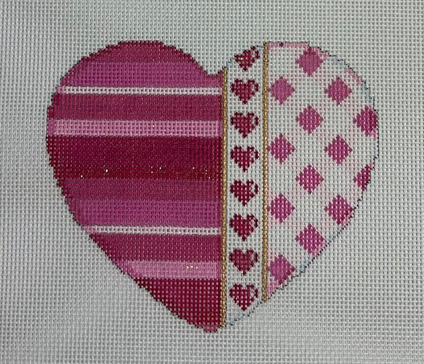 Pink Ombre/Hearts/Gingham Heart Canvas