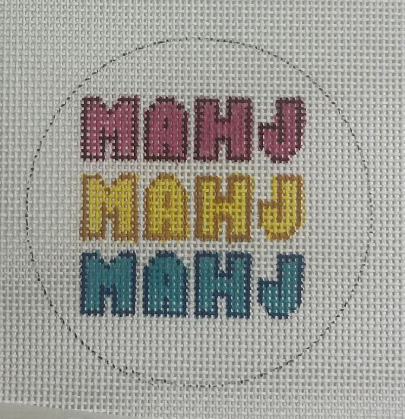 Mahj Mahj Mahj Round Canvas