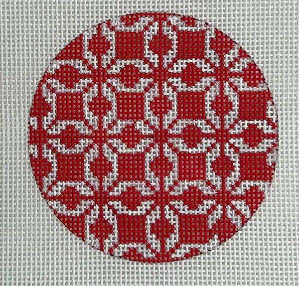 Red Geometric Ornament Canvas