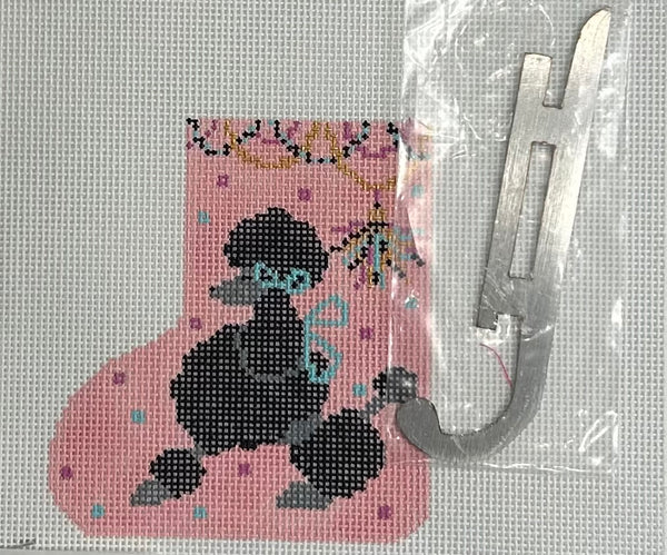 Poodle Ice Skate Stocking Canvas