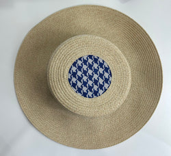 Needlepoint Sun Hat- Kate Dickerson Houndstooth Canvas