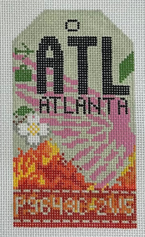 Retro Travel Tag- Atlanta Canvas