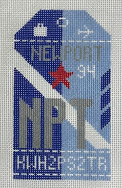 Retro Travel Tag- Newport Canvas