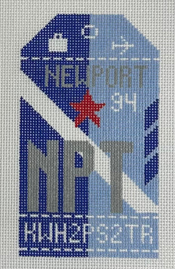 Retro Travel Tag- Newport Canvas