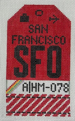 Retro Travel Tag- San Francisco Canvas