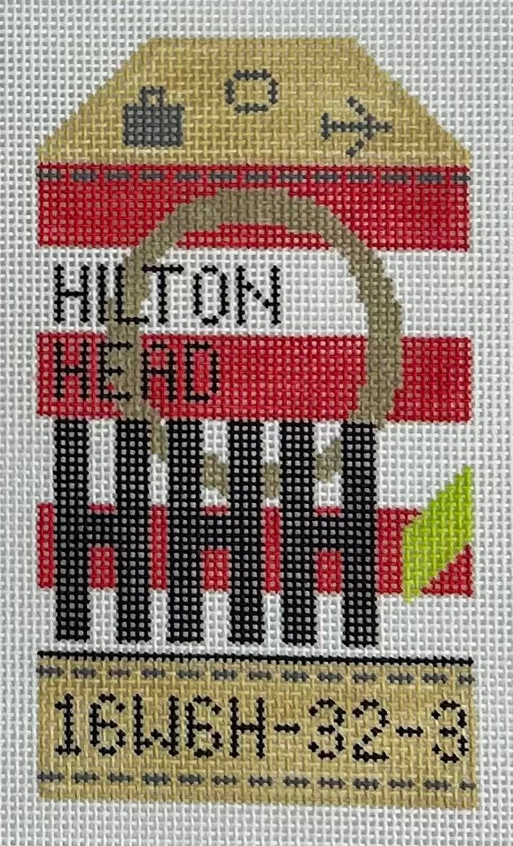 Retro Travel Tag- Hilton Head Canvas
