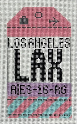 Retro Travel Tag- Los Angeles Canvas