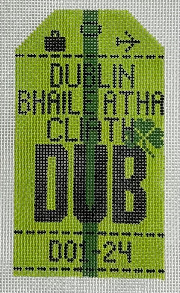 Retro Travel Tag- Dublin Canvas