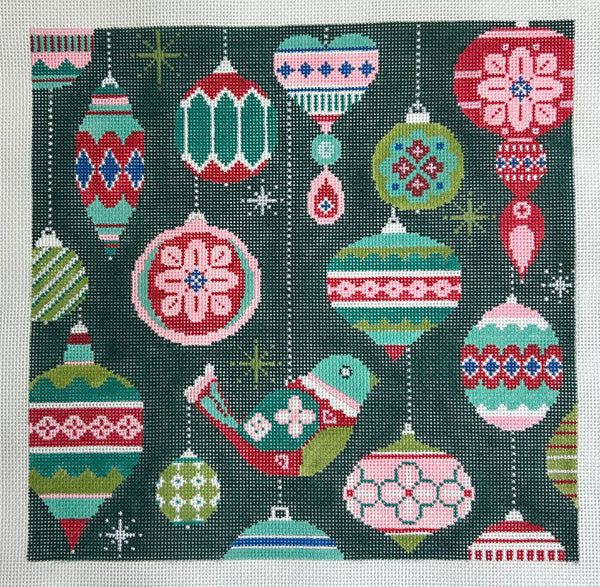Ornament and Bird Geometric Canvas
