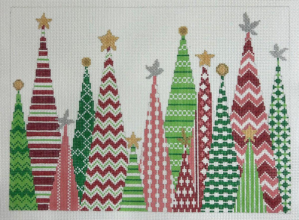 Patterned Christmas Tree Canvas