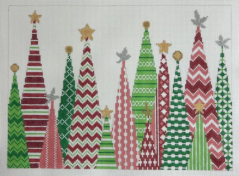 Patterned Christmas Tree Canvas