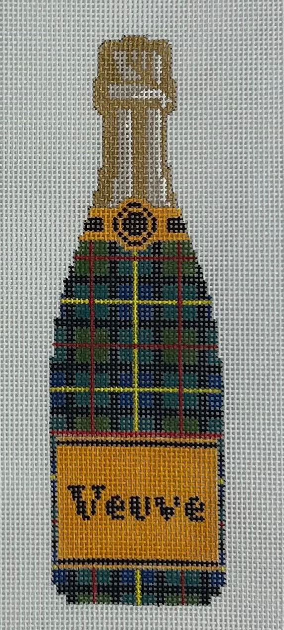 Veuve Bottle- Tartan Plaid Canvas