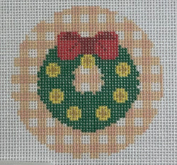 Green Wreath with Red Bow Canvas