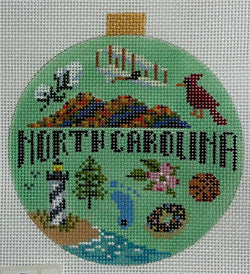 North Carolina Travel Round Canvas