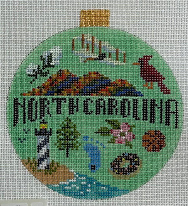 North Carolina Travel Round Canvas