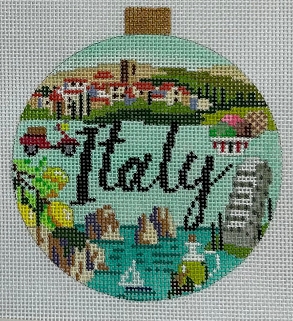 Italy Travel Round Canvas