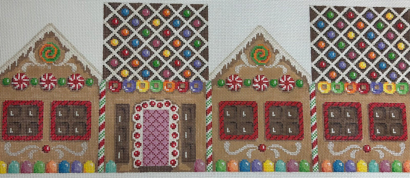 Round Candy Roof Gingerbread House Canvas