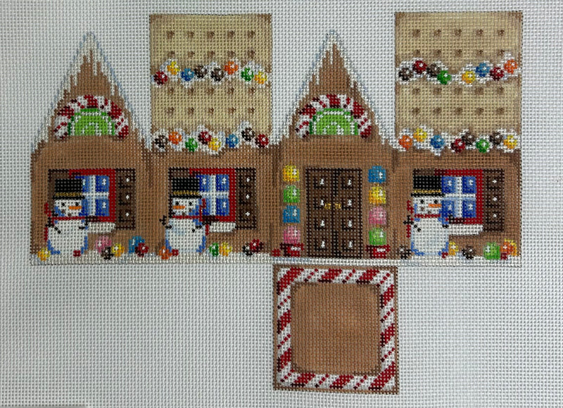 Marshmellow Snowman Cottage Canvas