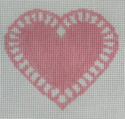 Light Pink Doily Heart Canvas