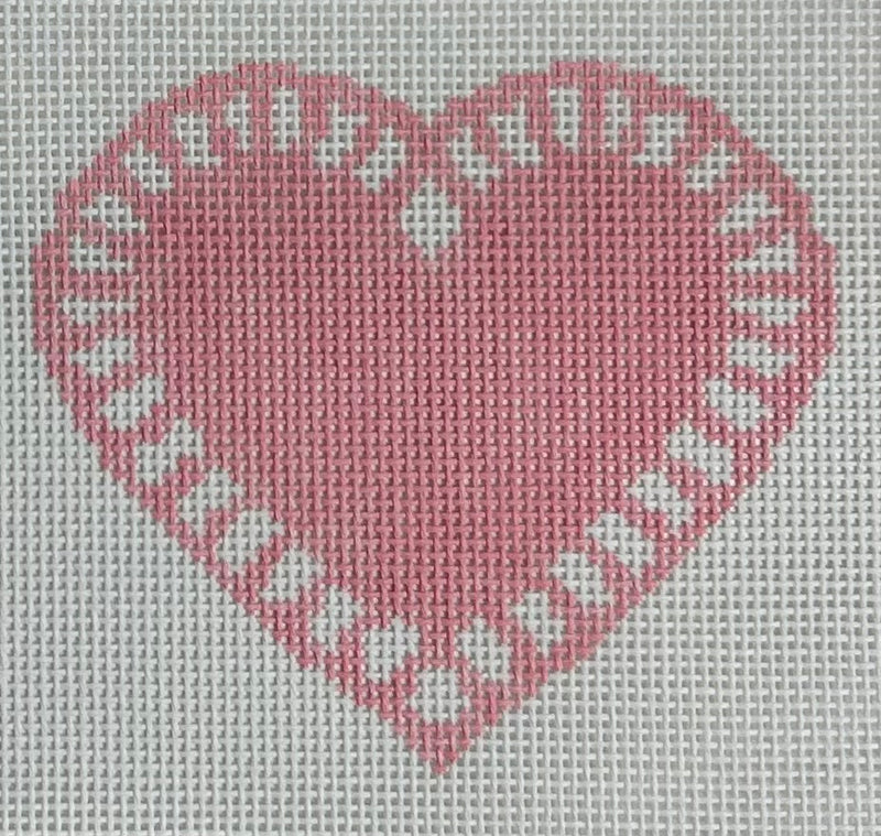 Light Pink Doily Heart Canvas