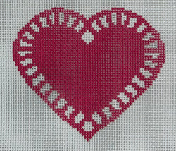Dark Pink Doily Heart Canvas