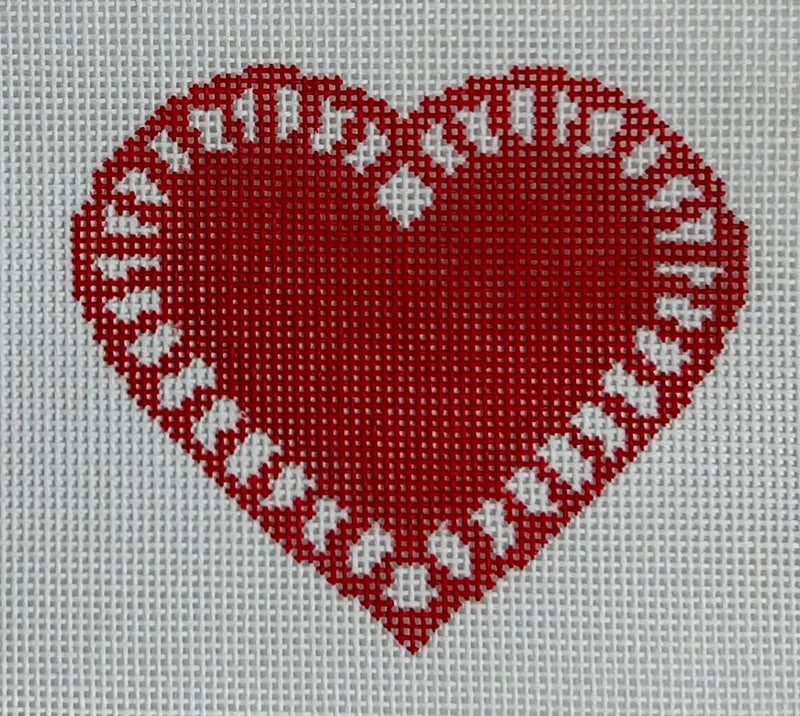 Red Doily Heart Canvas