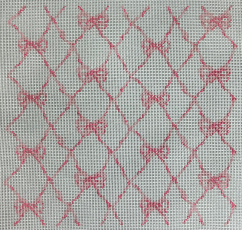 Pink Bow Lattice Canvas