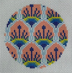 Coral Peacock Feather Coaster Canvas