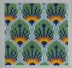 Green Peacock Feather Coaster Canvas