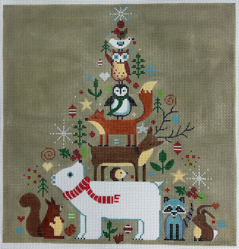Woodland Animal Tree Canvas