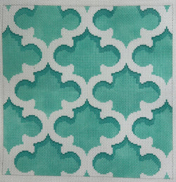 Quatrefoil Aqua Geometric Canvas