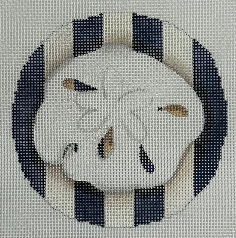 Sand Dollar on Stripes Canvas