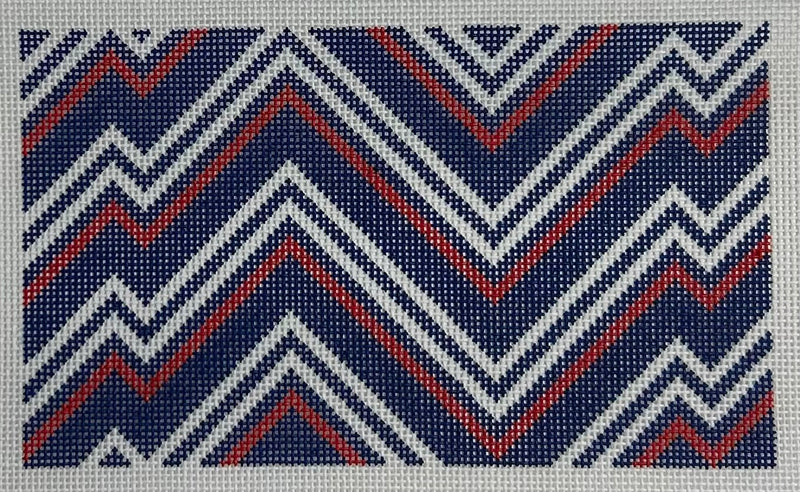 Blue and Red Zigzag Canvas