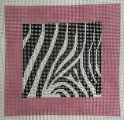 Zebra Print with Pink Border Canvas