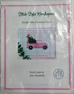 Pink Christmas Truck Canvas