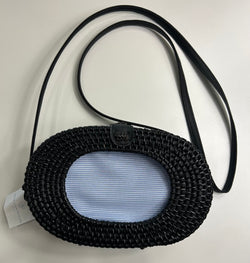 Oval Wicker Purse- Black