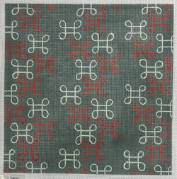 Grey with Red and White Designs Canvas