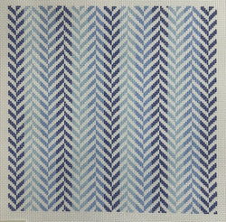 Blue Herringbone Canvas
