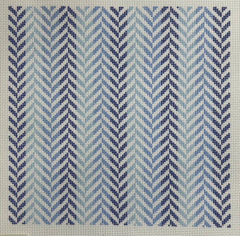 Blue Herringbone Canvas