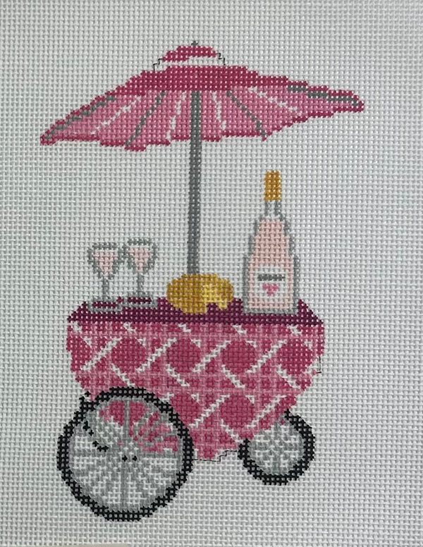 Pink Cane Rose Cart Canvas
