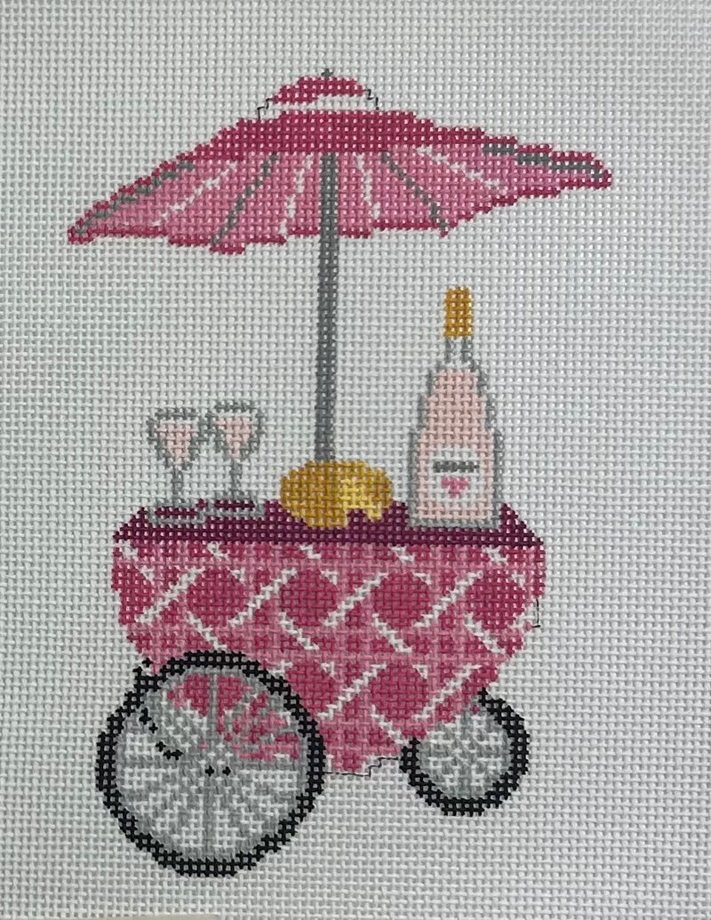 Pink Cane Rose Cart Canvas