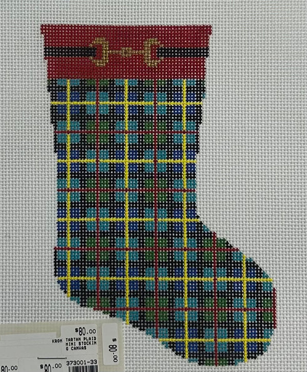 Tartan Plaid Mini Stocking Canvas