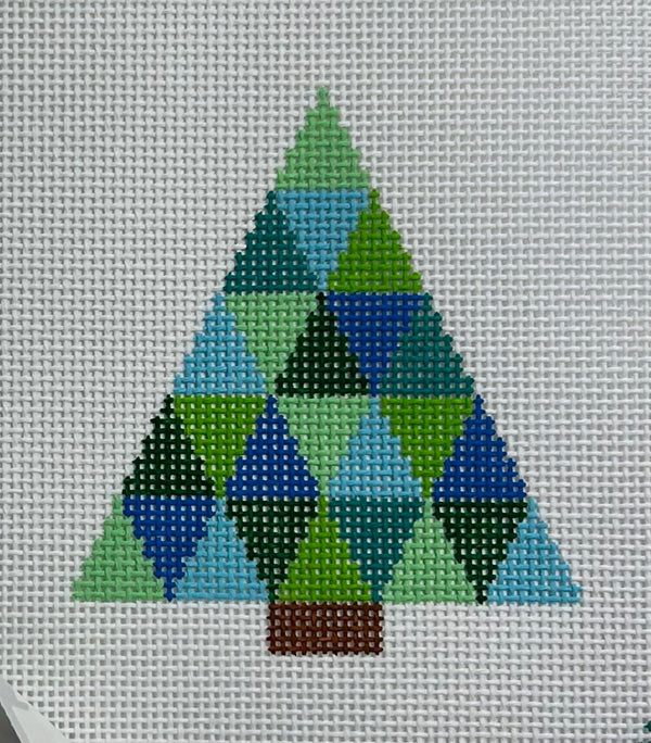 Geometric Xmas Tree- Blue/Green