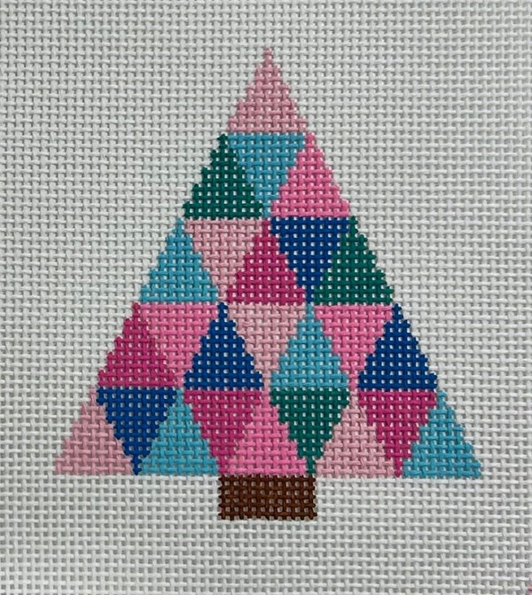 Geometric Xmas Tree- Pink/Blue