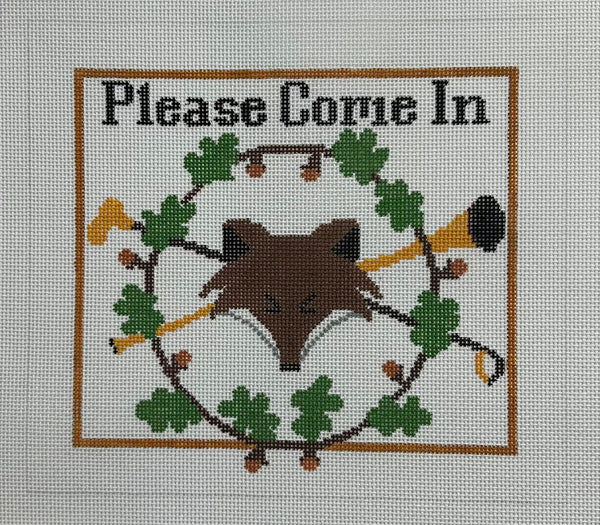 Fox and Horn "Please Come In" Canvas