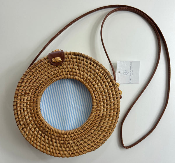 Round Wicker Bag- Brown